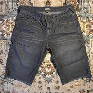 True Religion Ricky Corduroy Jean Shorts Men's Cut Off Y2k Size 34